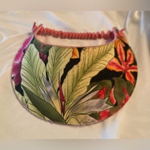 Sun Visor Tropical Print Adjustable 4” Brim Vacation Summer
